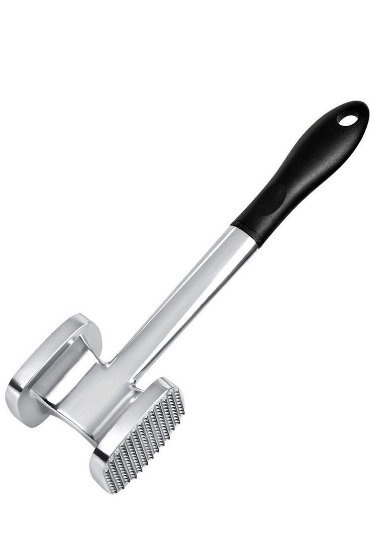 Generic - Heavy Duty Aluminum Meat Tenderizer Hammer, Dual Sided 140 Spiked & Flat Surface Chicken Meat Pounder Mallet Kitchen Tool - Black Handle - Image 1