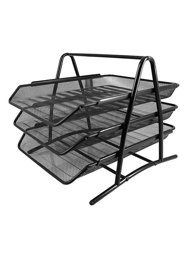 3-Tier Documents Tray Black - Image 1