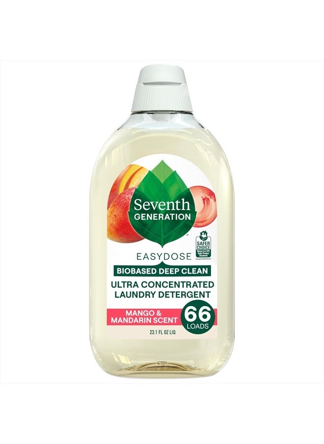 Seventh Generation EasyDose Laundry Detergent, Ultra Concentrated: 66 Loads, Mango & Mandarin Scent, 23.1 Fl Oz  - Image 1