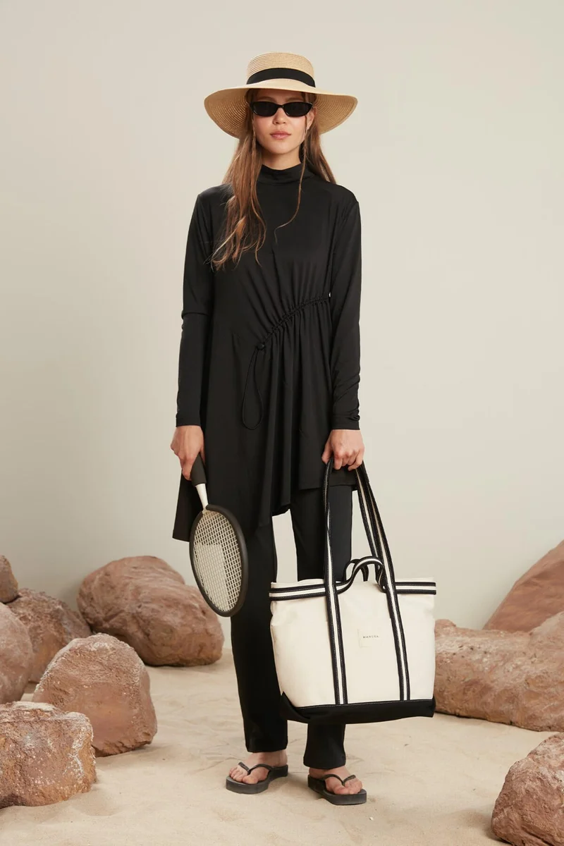 Manuka Stopper Swimsuit Tunic Black