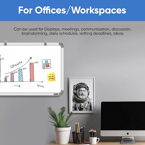YAJNAS White Board 1.5x2 Feet Non-Magnetic | Double Sided Whiteboard & Chalkboard for Kids Study, Home Classroom, Office Teaching | with Duster, Marker & Scale | P4 Combo Study Board - Image 4