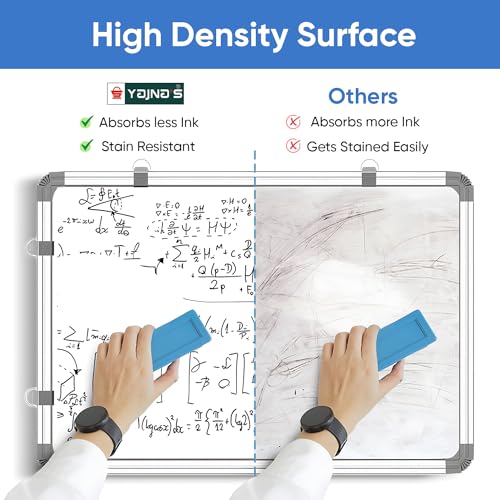 YAJNAS White Board 1.5x2 Feet Non-Magnetic | Double Sided Whiteboard & Chalkboard for Kids Study, Home Classroom, Office Teaching | with Duster, Marker & Scale | P4 Combo Study Board - Image 3