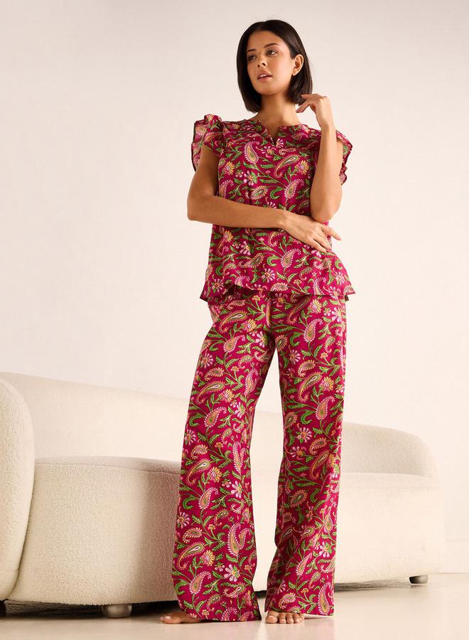 Splash FAV Paisley Print Cotton Pyjama Set - Image 1