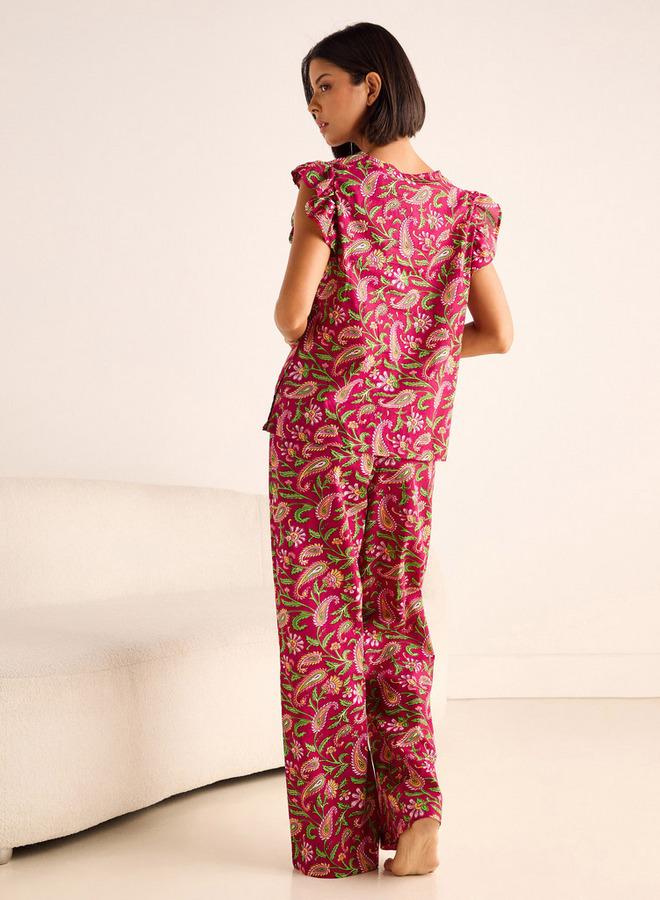 Splash FAV Paisley Print Cotton Pyjama Set - Image 3