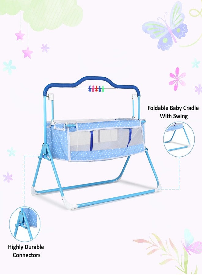 SafeChamp Sweetie Pie Baby Crib Bassinet Cot Swing Cradle Pink Bassinet and Toy (Blue) - Image 3