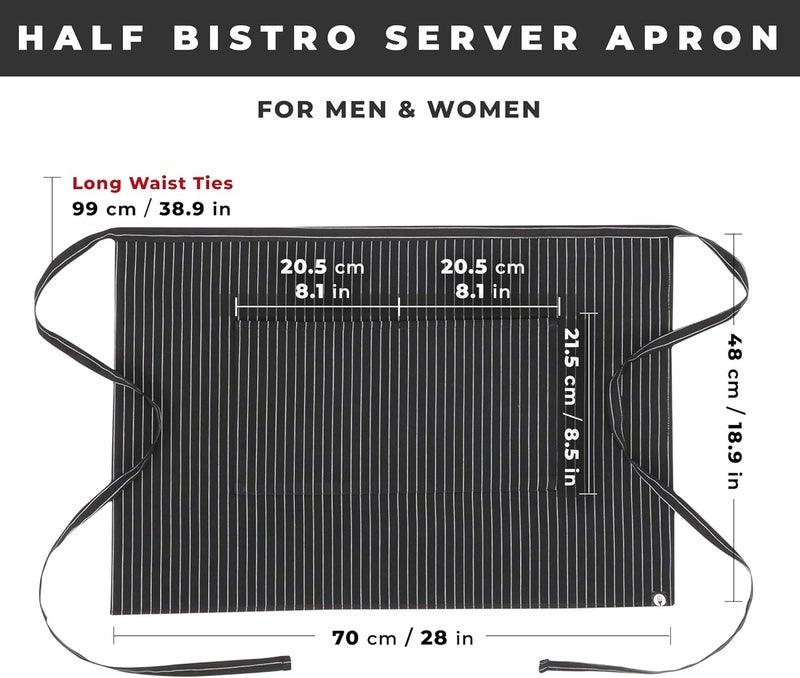 Chef Works Unisex Half Bistro Server Apron - Image 2