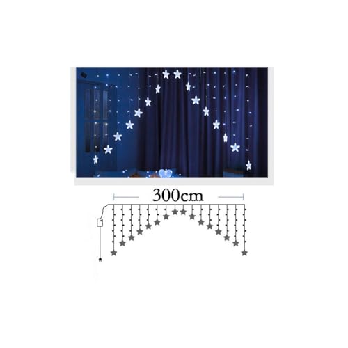 KHIZAR – 16 Star LED Curtain Light | Premium Decorative Curtain Lights for Festivals, Bedrooms, Parties & Home Ambience Christmas Decoration New Year Lighting (Blue Color) - Image 2