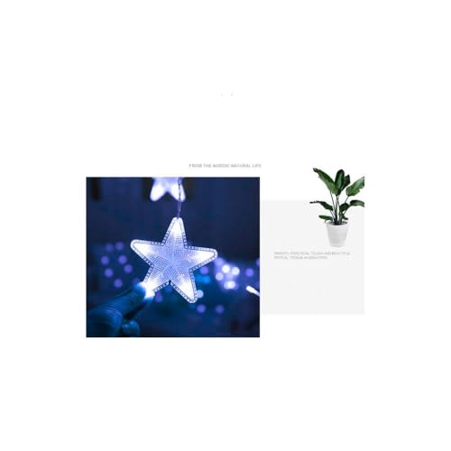 KHIZAR – 16 Star LED Curtain Light | Premium Decorative Curtain Lights for Festivals, Bedrooms, Parties & Home Ambience Christmas Decoration New Year Lighting (Blue Color) - Image 3