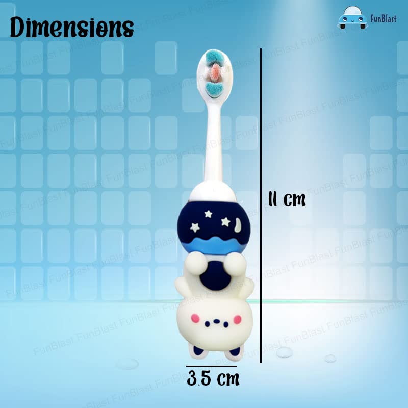 FunBlast Kids Toothbrush – Animal Design Soft Tooth Brush, Extra Microfiber Soft Bristles Toothbrush for 3-6 Years old Children, Manual Toothbrush for Kids, (Pack of 1 Random Colour) - Image 2