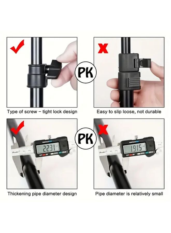 78.74x78.74 Inch T Shaped Photography Background Stand Kit Adjustable Tripod Support Retractable - Image 5
