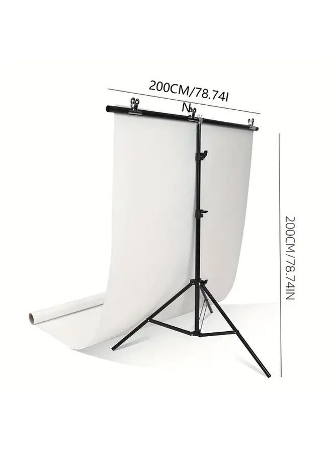 78.74x78.74 Inch T Shaped Photography Background Stand Kit Adjustable Tripod Support Retractable - Image 1