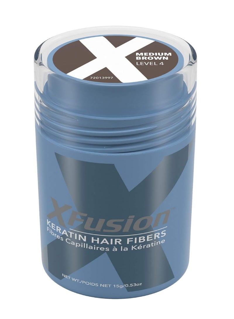 إكس فيوجن ألياف الشعر بالكيراتين من إكس فيوجن بني متوسط، 15 جرامًا