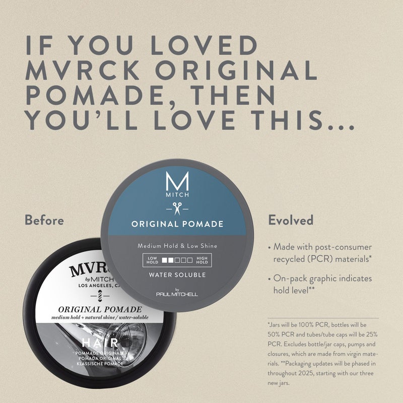 MITCH by Paul Mitchell Original Pomade for Men, Medium Hold, Low Shine Finish, Water-Soluble, For All Hair Types, 3 oz. - Image 2