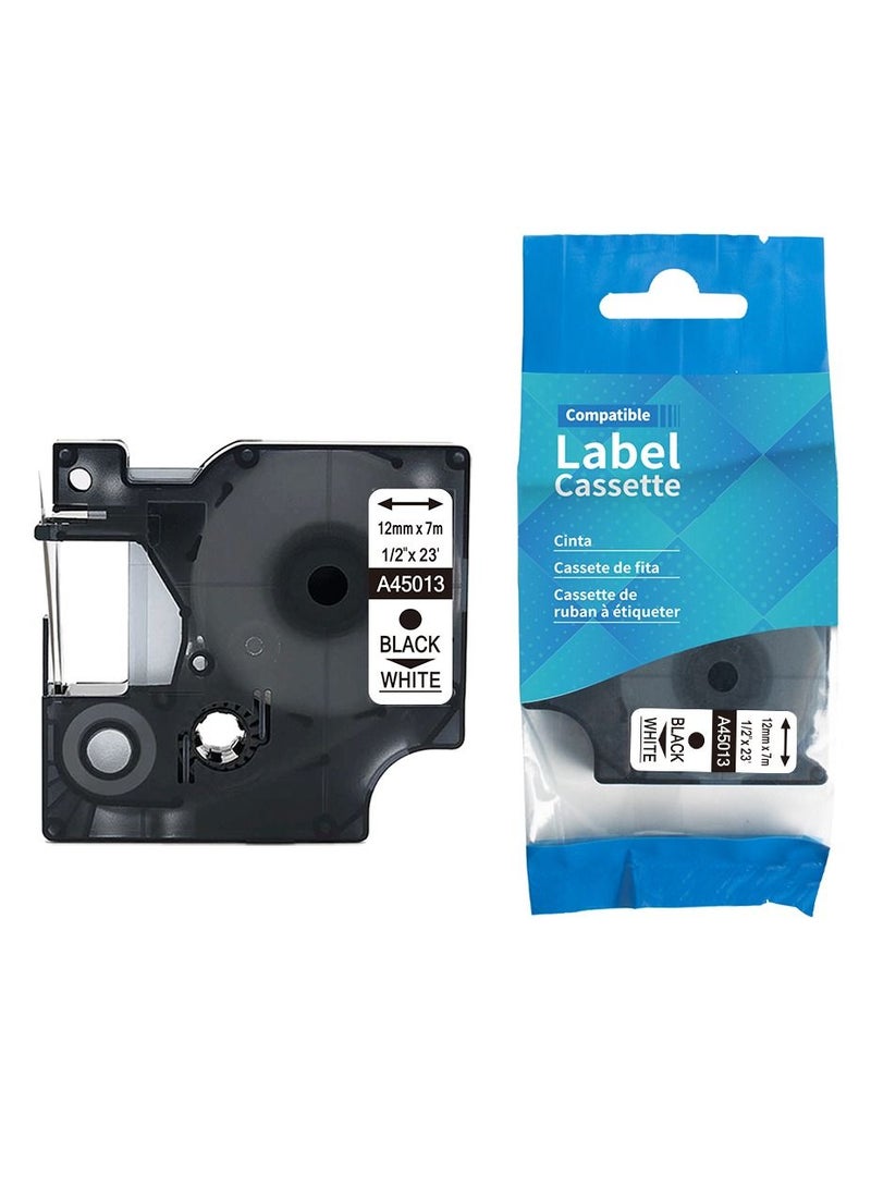SKY 5-PCS Compatible 12 mm x 7 meter  Black on White  D1 Label Tape A45013 for Dymo LM 160 Label Printers - Image 3