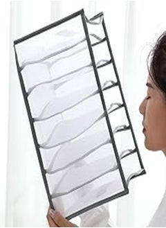 Generic Large Capacity Storage Box:7 Grids Drawer Organizer for Wardrobe Clothes - Foldable and Multipurpose, Perfect for T-shirt, Leggings, Skirts, Jeans (1 Pack) 