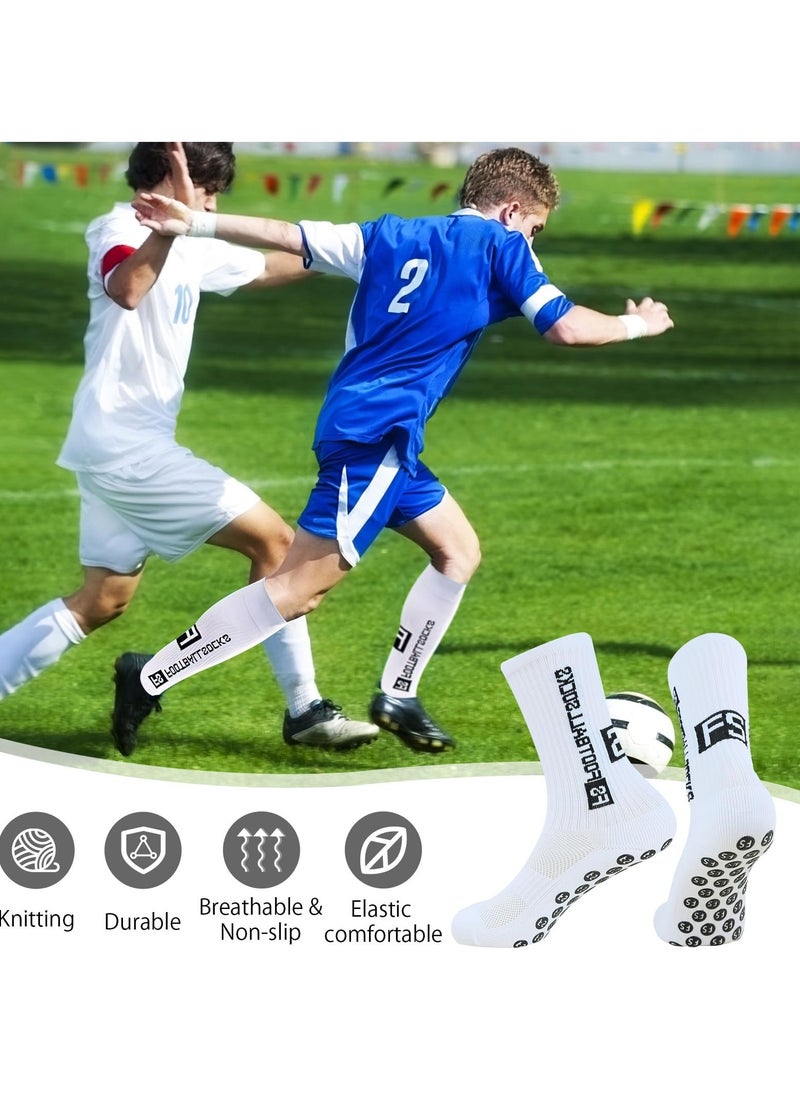 SYOSI - 3 Pairs Grip Socks Football Socks for Men Cushioned Non Slip Football Socks Basketball Hockey Sports Anti Slip Socks for Children Teenagers - Image 1