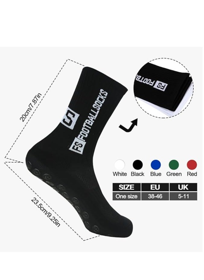 SYOSI - 3 Pairs Grip Socks Football Socks for Men Cushioned Non Slip Football Socks Basketball Hockey Sports Anti Slip Socks for Children Teenagers - Image 1