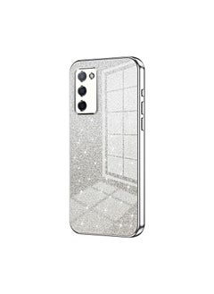 HuHa Case Cover For OPPO A55 5G / A56 / A53s 5G Gradient Glitter Powder Electroplated Phone Case Silver 