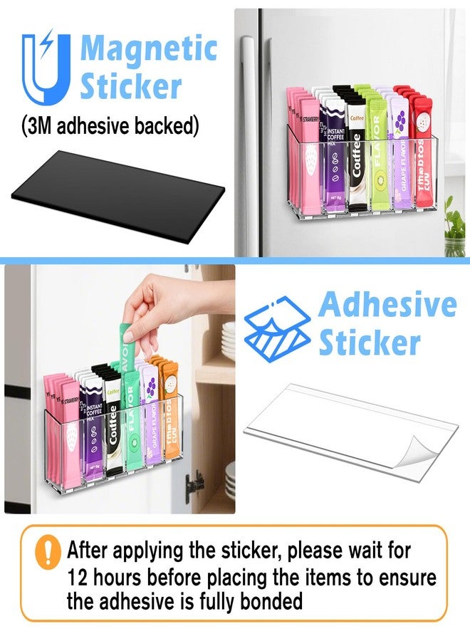 ProtectHobby Drink Packet Organizer, Magnetic & Adhesive Water Packet Organizer with Removable Dividers & 6 Compartment for Kitchen Pantry Table Fridge Cabinet - Image 4