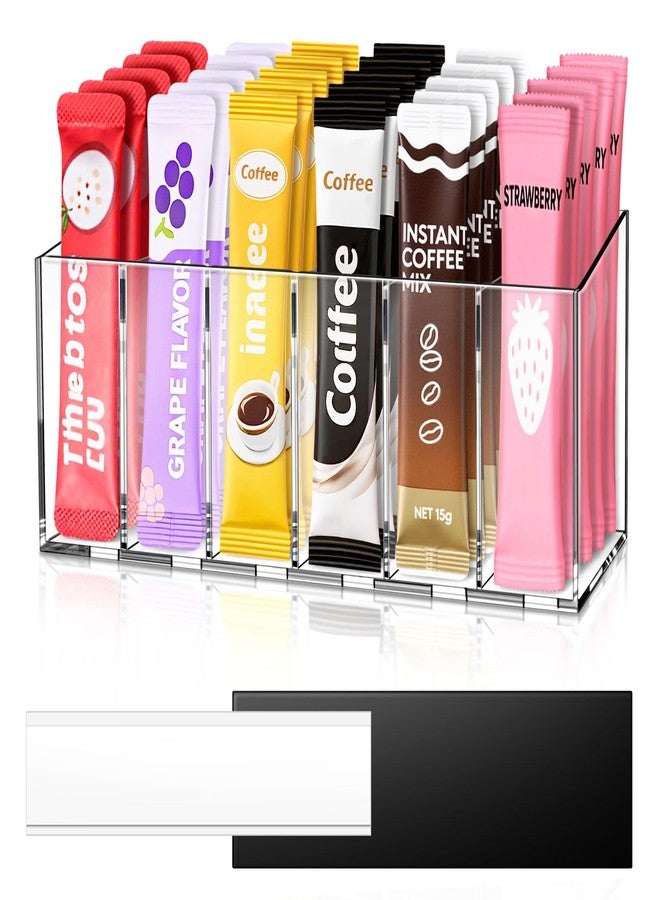 ProtectHobby Drink Packet Organizer, Magnetic & Adhesive Water Packet Organizer with Removable Dividers & 6 Compartment for Kitchen Pantry Table Fridge Cabinet - Image 1