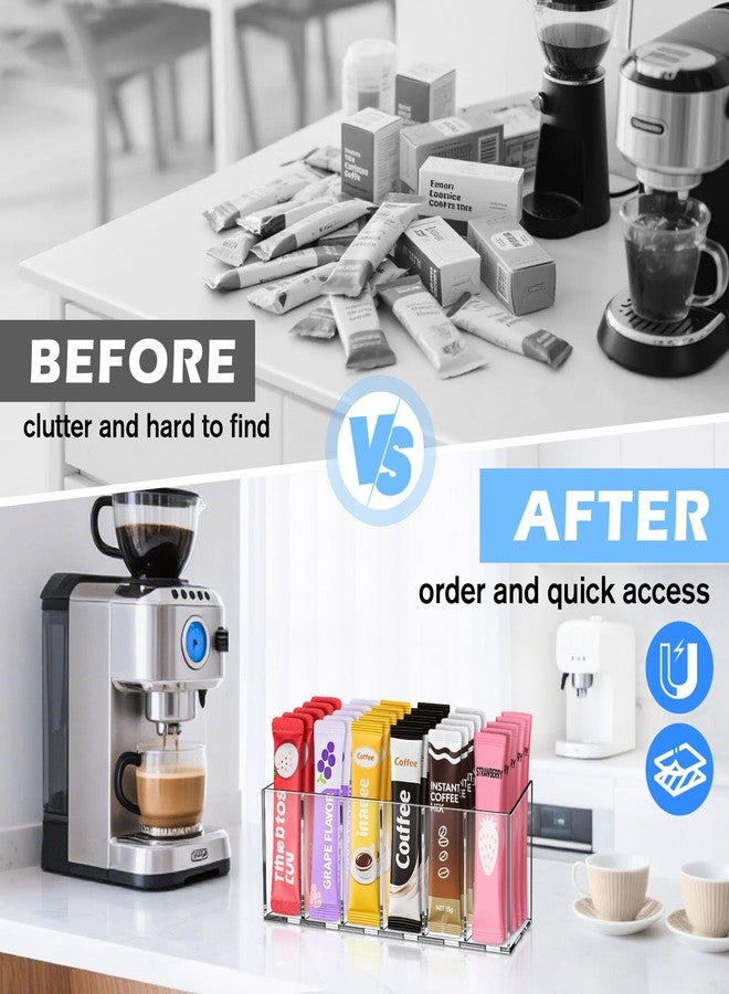 ProtectHobby Drink Packet Organizer, Magnetic & Adhesive Water Packet Organizer with Removable Dividers & 6 Compartment for Kitchen Pantry Table Fridge Cabinet - Image 5
