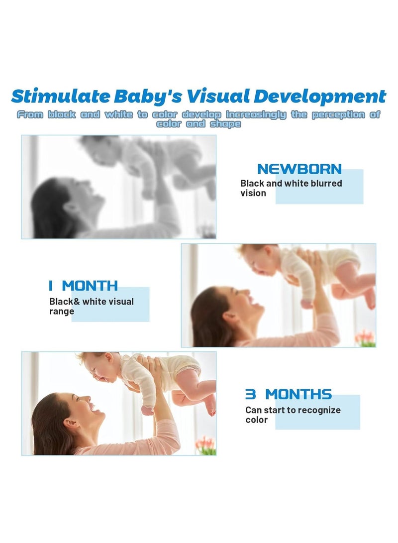 بطاقات فلاش استشعار الطفل، 40 قطعة، بطاقات استشعار الطفل باللونين الأسود والأبيض، قام فيصل وبريان بتطويرها للأطفال من عمر3 إلى 6 شهرًا (20 قطعة) - Image 4