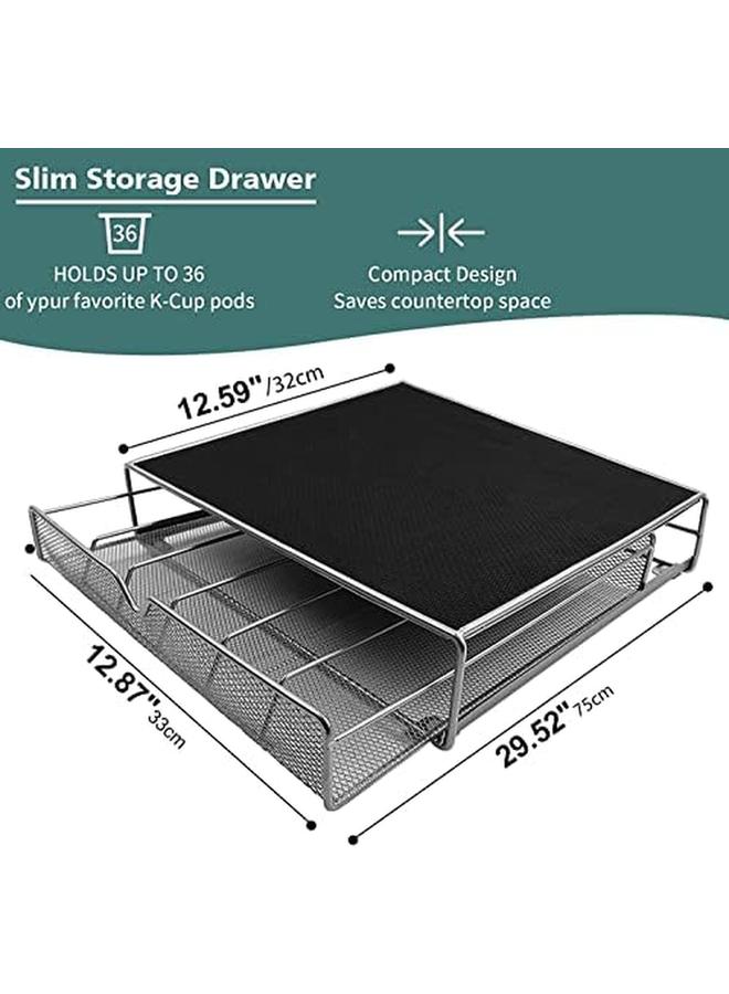 SKY-TOUCH Coffee Pod Drawer 36 Pcs Coffee Capsule Holder Space Saving Coffee Pods Kitchen Organizer Coffee Drawer - Image 3
