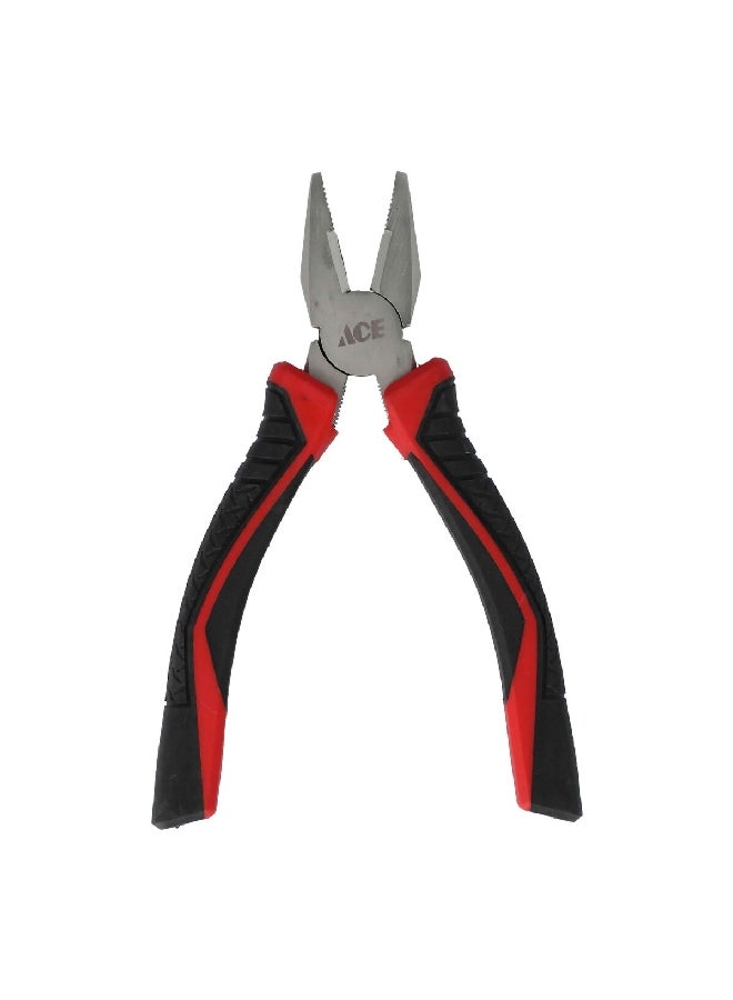 ACE Anti-Slip Grip Handle Linesman Plier Black and Red 6 Inch XM18010363 - Image 1