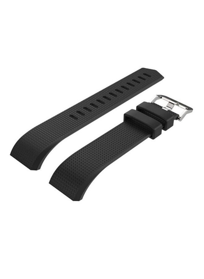 NIBEMINENT Siicone Strap For Fitbit Charge 2 Watch Black