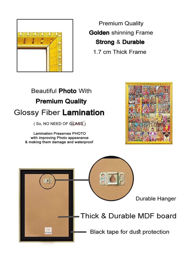 Koshtak Koshtak Shani dev ji Maharaj photo frame with Laminated Poster for puja room temple Worshipwall hanginggifthome decor 30 x 23 cm  - Image 5
