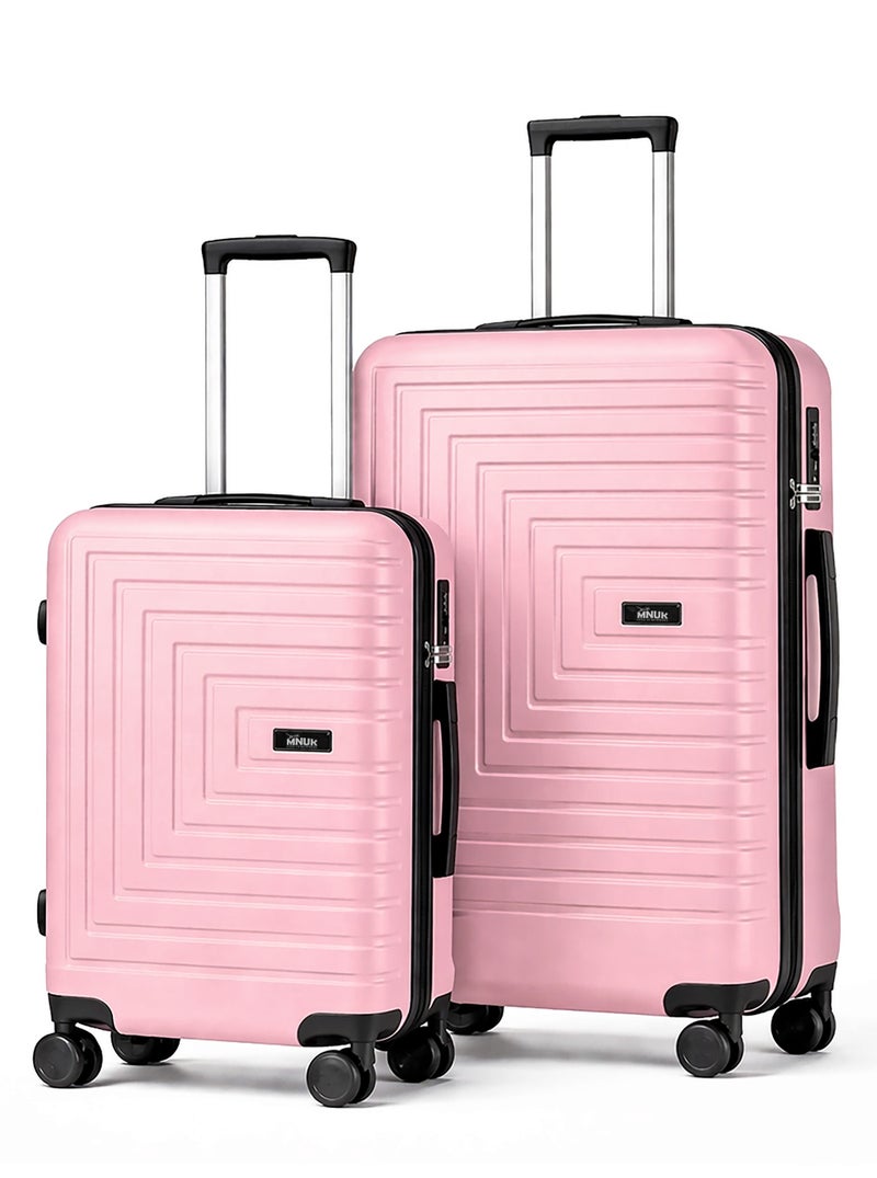 MNUK Pilgrimage Set of 2 Luggage | Cabin-20 Inch, Medium-24 Inch|Hardside Soft Handle Trolley with TSALock |Double 360° 4 Wheeler|Gold - Image 1
