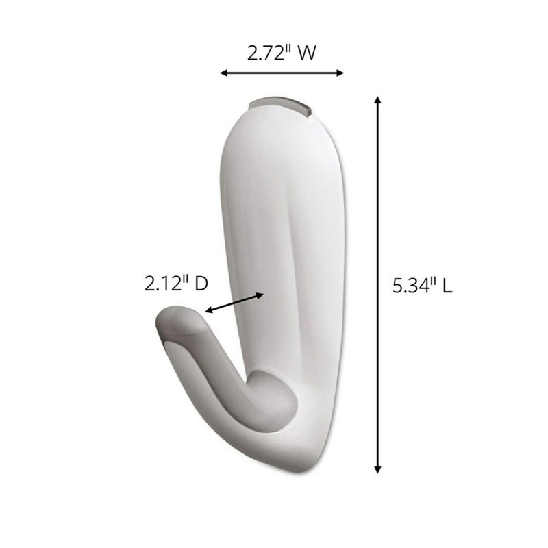 Command Bathroom Hook with Water-Resistant Strips, 1-Hook, 2-Strips, Organize Damage-Free - Image 1