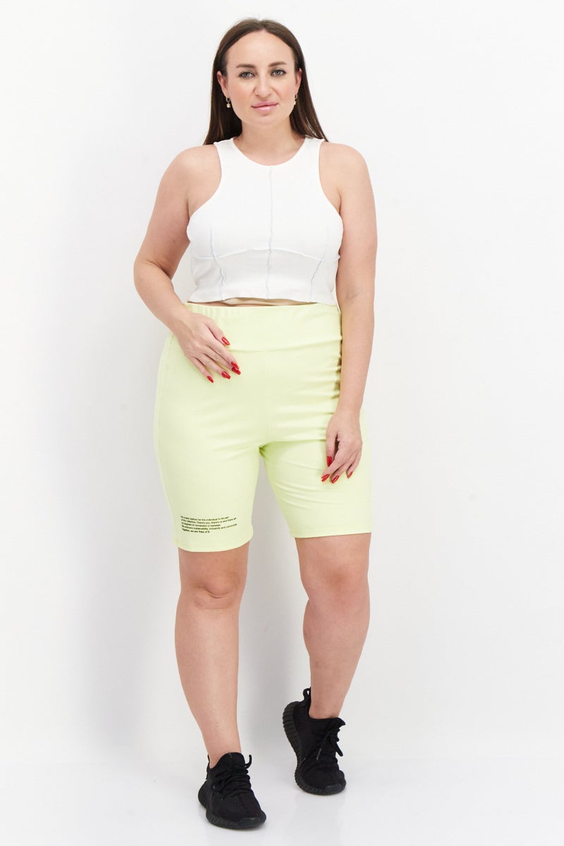 TRIBE OF 6 Women Sportswear Fit Cycling Shorts, Lime - Image 2