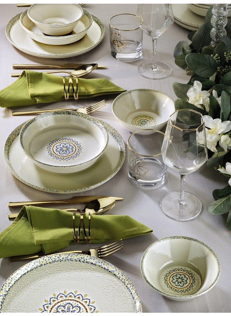 كيتشن لايف طقم عشاء بورسلين مكون من 18 قطعة لـ 6 أشخاص "موزاييك"