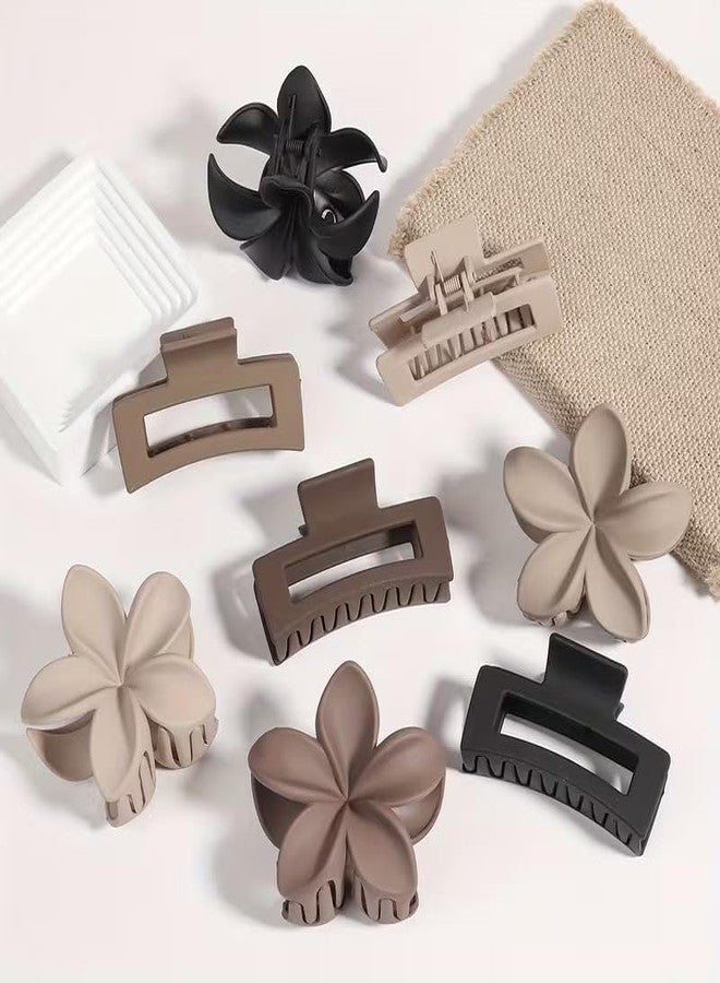 EPARTY مجموعة مشابك شعر إي بارتي المكونة من 8 قطع بتصميم زهور غير لامع ومشابك شعر مستطيلة - إكسسوارات شعر مانعة للانزلاق للبنات | مستلزمات تجميل أنيقة للشعر الكثيف والمجعد - Image 5