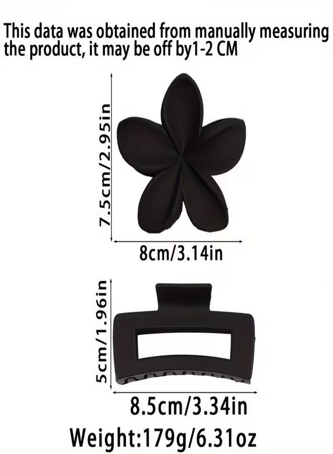 EPARTY مجموعة مشابك شعر إي بارتي المكونة من 8 قطع بتصميم زهور غير لامع ومشابك شعر مستطيلة - إكسسوارات شعر مانعة للانزلاق للبنات | مستلزمات تجميل أنيقة للشعر الكثيف والمجعد - Image 2