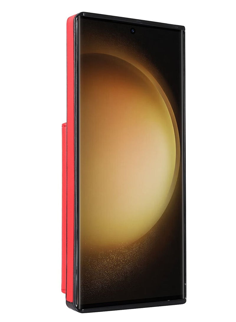 Suteni Crossbody Strap Back Cover Card Slots Leather Phone Case for Samsung - Image 2