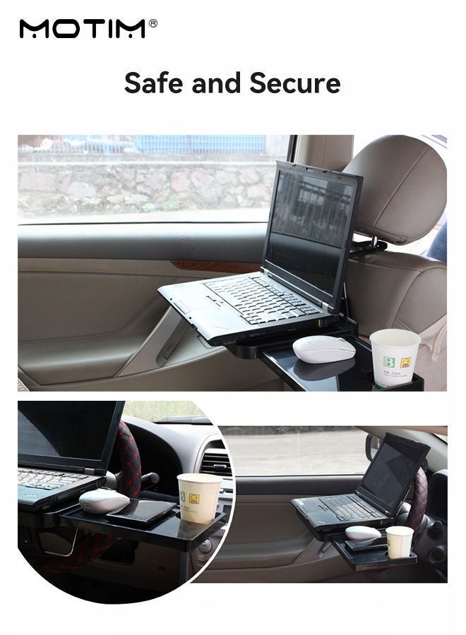 Motim Car Steering Wheel Tray, Multi-function Portable Car Table for Laptop, Food, Drinks, Kids Travel, Backseat Headrest Desk with Cup Holder - Image 4