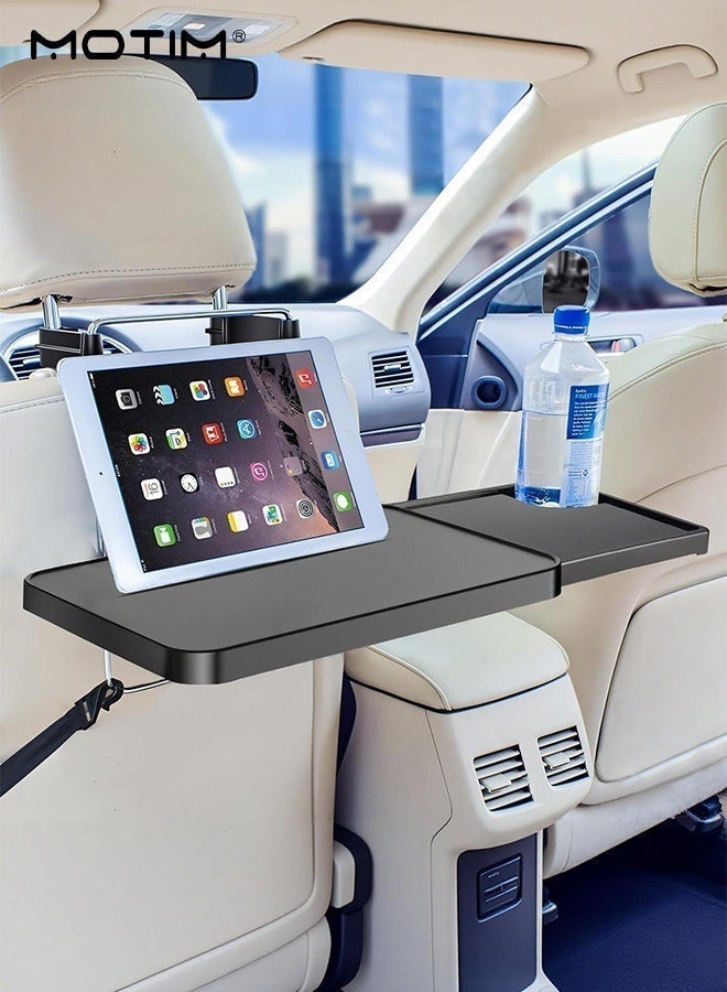 Motim Car Steering Wheel Tray, Multi-function Portable Car Table for Laptop, Food, Drinks, Kids Travel, Backseat Headrest Desk with Cup Holder - Image 3