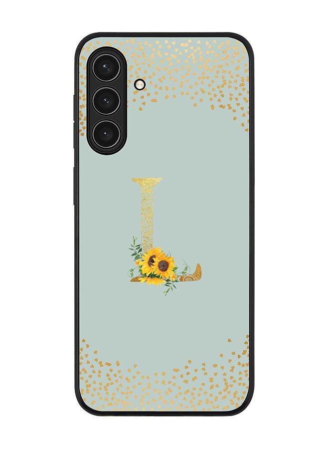 Stylizedd For Samsung Galaxy A17 / A17 4G Case,Slim fit Camera Protection, Shockproof Thin Phone cover  - Custom Floral Monogram - L  (Light Grey )