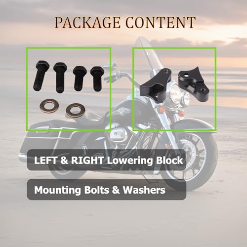 AIRCMT 08-23 1" Lowering Link Kit Fits for Harley Davidson Touring Street+Glide Road+Glide Ultra+Limited Special CVO 2017-2021 Shocks(Chrome) - Image 5