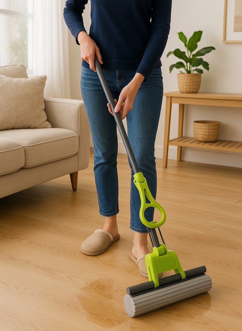 Royalford RoyalBright 26cm PVA Quadruple Rollers Sponge Mop RF12253GR Telescopic Handle, Quick Release Mop-head Household Cleaning Tool for Kitchen, Tiles, Multi-Surface Hard Floors Hardwood - Image 3