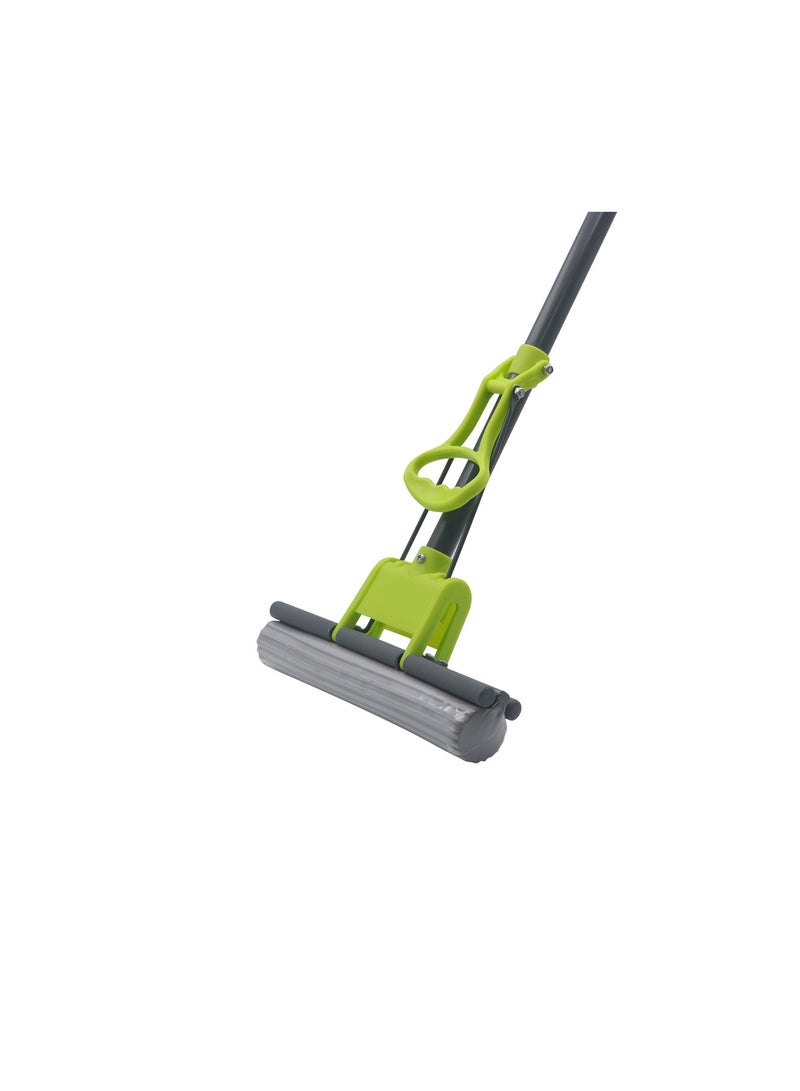 Royalford RoyalBright 26cm PVA Quadruple Rollers Sponge Mop RF12253GR Telescopic Handle, Quick Release Mop-head Household Cleaning Tool for Kitchen, Tiles, Multi-Surface Hard Floors Hardwood - Image 1