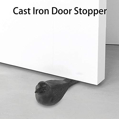 Livfodrm Door Stopper for Floor Decorative Cute Bird Heavy Duty Cast Iron Door Stop Farmhouse, 2 Pack Door Stops Wedge Rustic Dark Brown - Image 2