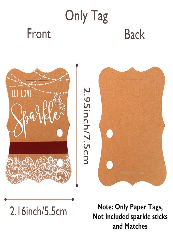 MGWOTH 100PCS Kraft Wedding Send-Off Sparkle Tags with Match Holder and Striker, Rustic White lace‘Let Love Sparkle’ Decor Craft Paper Sleeves for Ceremony Grand Exit, Parties, Graduation Favors, Engagement - Image 3
