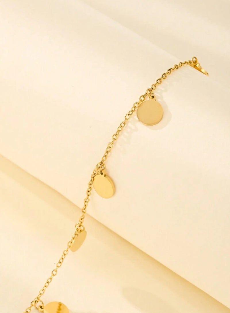 Equal Amazing Women's Stainless Steel Gold Plated Anklet - Image 2