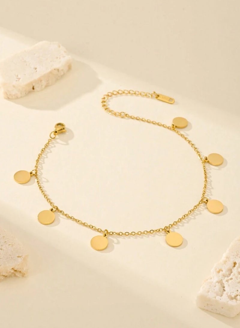 Equal Amazing Women's Stainless Steel Gold Plated Anklet - Image 3