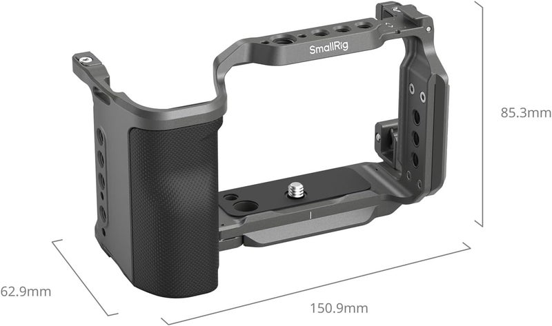 SMALLRIG ZV-E10 II HawkLock Quick Release Cage Kit for Sony ZV-E10 II with Cable Clamp for HDMI, Built-in Ergonomically Designed Silicone Handle, Quick-Release Plate for Arca, QD Socket - Image 3