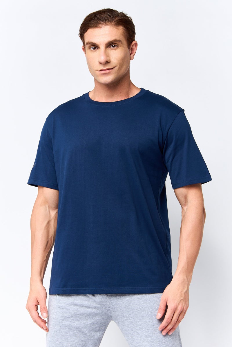 TapouT Men Sportswear FIt Short Sleeve Outdoor T-Shirt, Navy Blue - Image 1