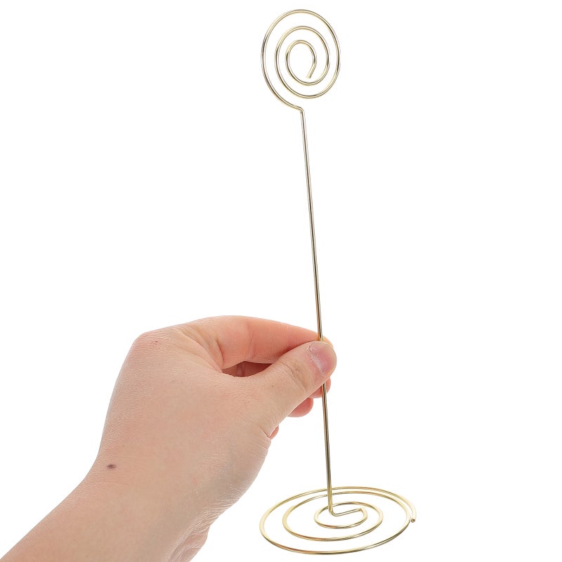 10 Pcs Table Number Holders Place Card Holders Table Picture Holder Wire Photo Holder Clips Picture Memo Note Photo Stand For Wedding Reception Golden - Image 2